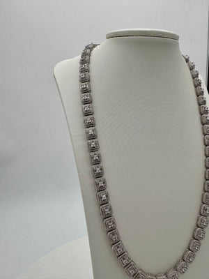 Cadena de plata con circonitas blancas