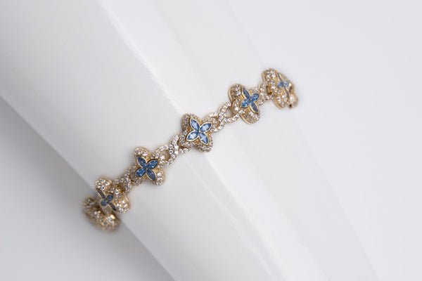 Pulsera chapada en oro 18k azul celeste