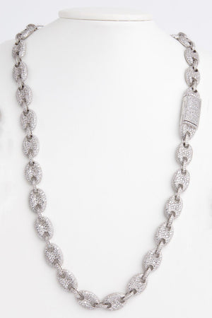Cadena de plata “grano de café” con piedras (circonitas)