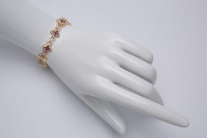 Pulsera chapada en oro 18k granate