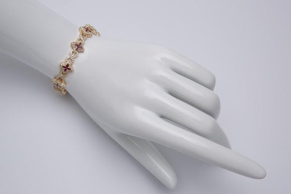 Pulsera chapada en oro 18k granate