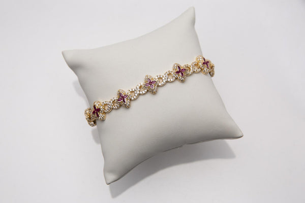 Pulsera chapada en oro 18k granate