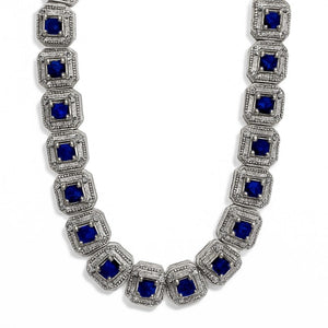 Cadena de plata con circonitas, azul