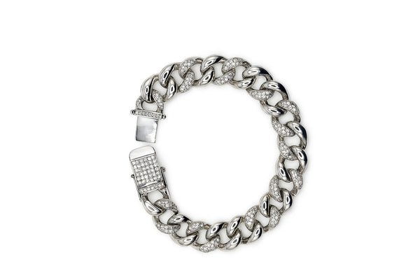 Pulsera de plata combinada de piedras