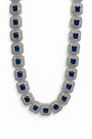 Cadena de plata con circonitas, azul
